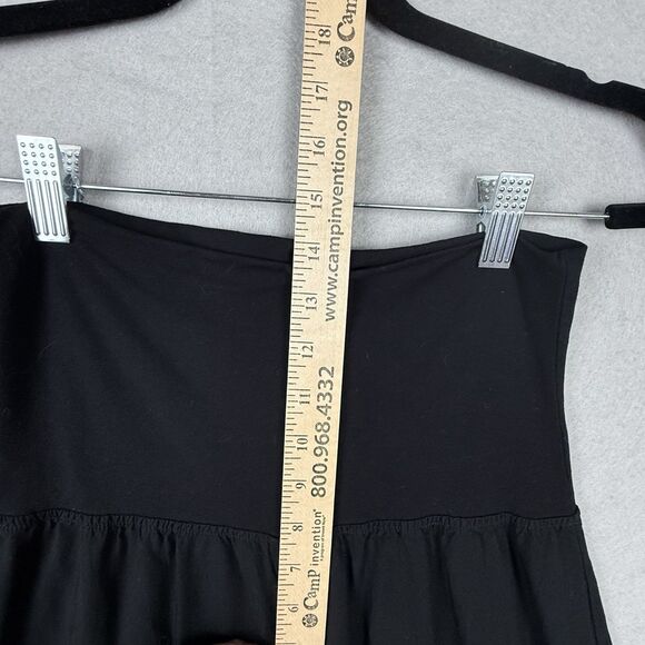 Baik Baik Honolulu Sz S/M Black Rayon Fold Over Tiered Wide Leg Eyelet Pants - Picture 4 of 6